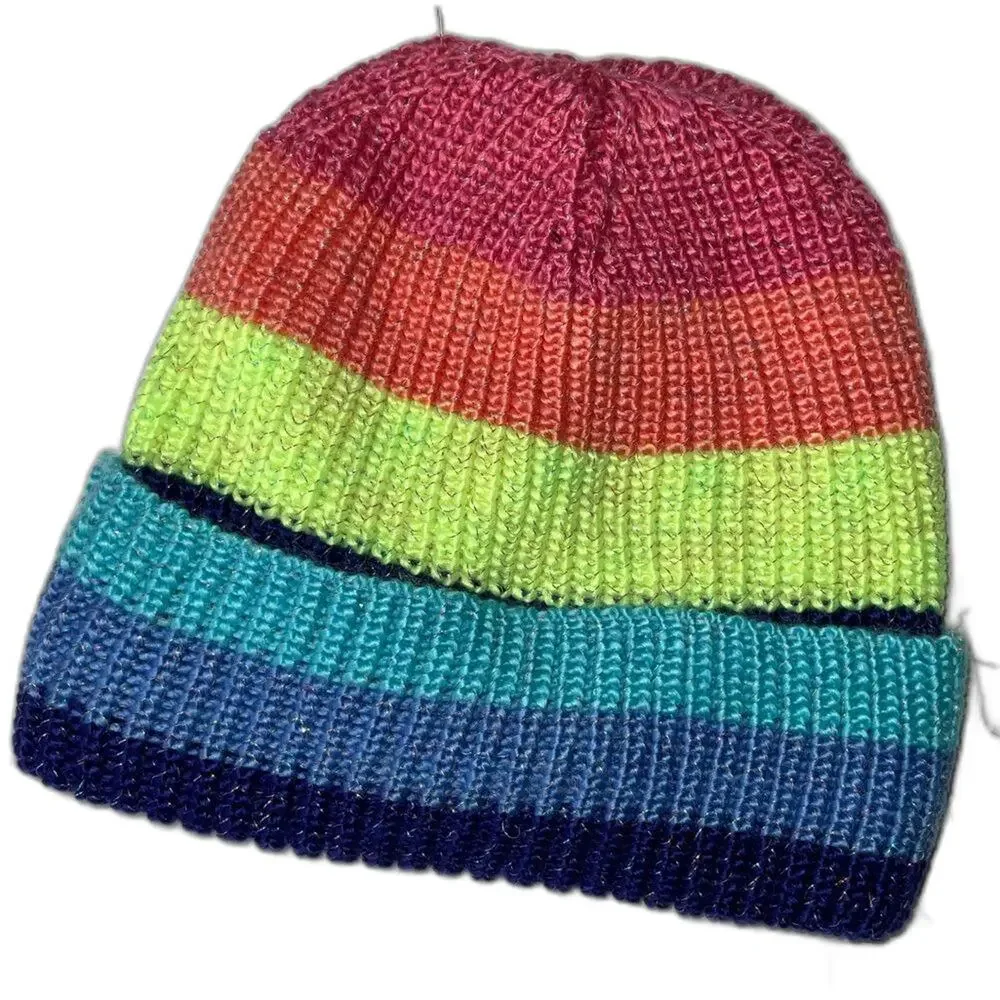 Girls Children Place Multicolor Rainbow Glitter Hat Size L / XL